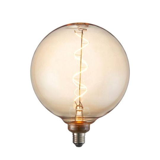 Spiral E27 Filament in Amber Glass Shade