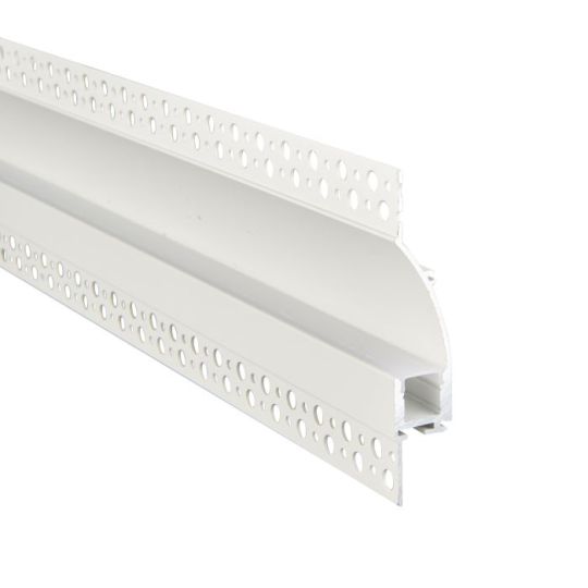 Saxby Rigel Wall Flange Plaster-In 2M Aluminium Profile/Extrusion White in Matt White Paint & Opal Pc