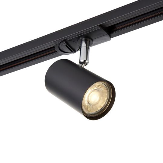 Saxby Arezzo Track Head Black 7W in Matt Black Paint & Chrome Effect Plate