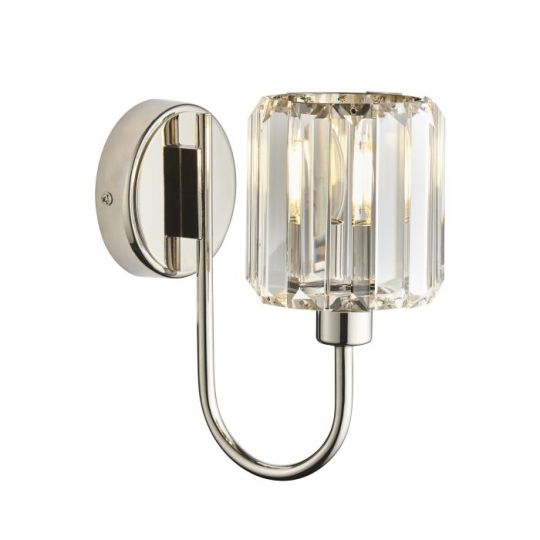 Berenice Wall Light in Bright Nickel Plate & Clear Glass Shade