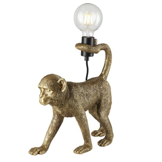 Capuchin Table Lamp in Vintage Gold Paint & Matt Black Finish