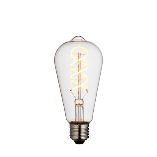 Twist E27 Filament in Clear Glass Shade