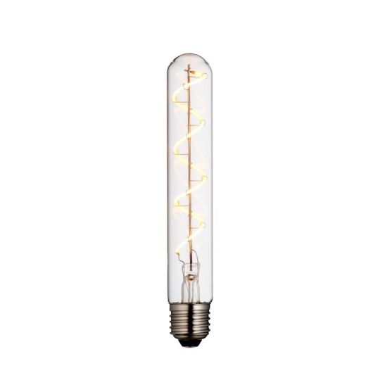Spiral Tubular E27 Filament in Clear Glass Shade