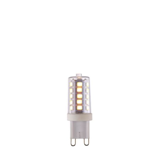 G9 LED SMD Dimmable in Clear & White Polycarbonate Shade
