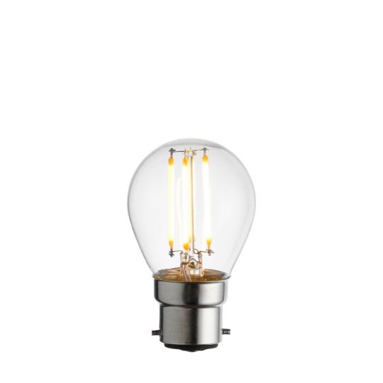 B22 LED Filament Golf Dimmable in Clear Glass Shade