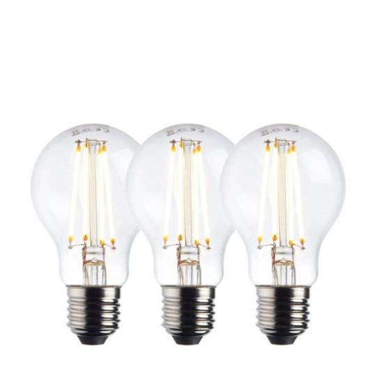 E27 LED Filament GLS - 3 Pack Dimmable in Clear Glass Shade