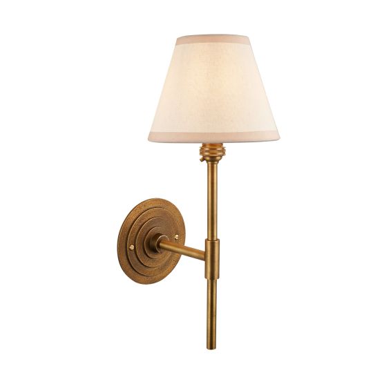 Endon Halo Tall & Ivy 16cm Wall in Antique Brass & Vintage White Fabric