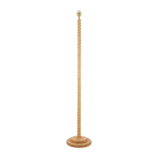 Endon Twist Floor base in Oak Effect Resin & Antique Brass Plate