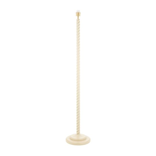 Endon Twist Floor base in Satin Almond White Paint & Antique Brass Plate
