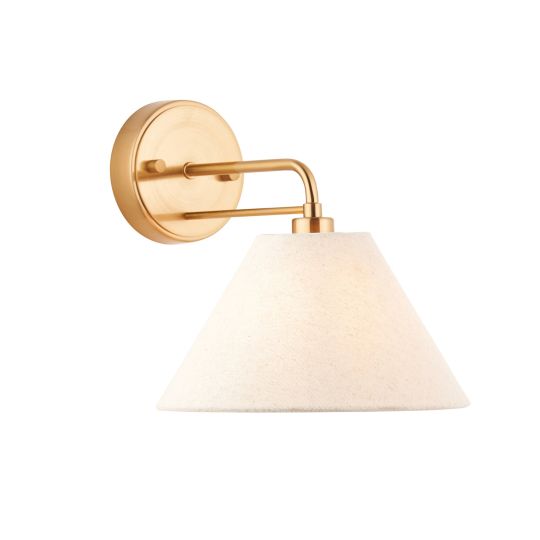 Endon Wallbridge Wall in Brushed Aged Brass Plate & Natural Linen