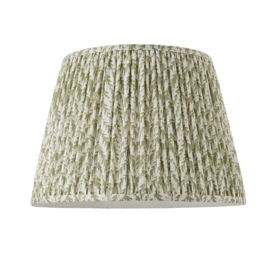 Endon Leaf 40cm Tapered Shade in Herb Garden Green Fabric