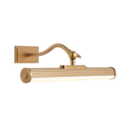 Endon Kindos Rechargeable Picture Light in Warm Brass Plate & Frosted Pc