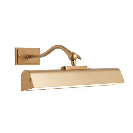Endon Lasos Rechargeable Picture Light in Warm Brass Plate & Frosted Pc