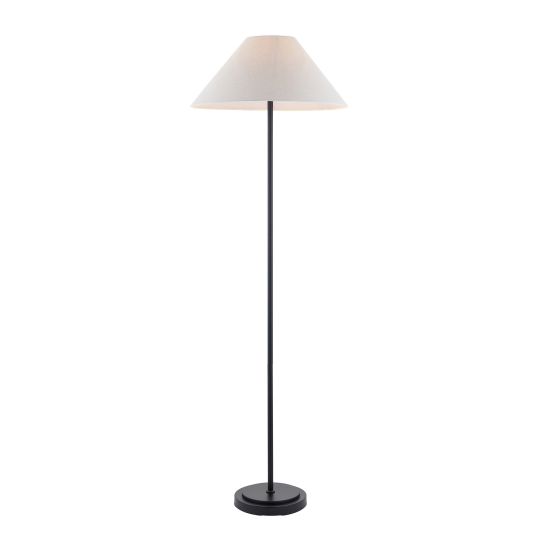 Endon Arlo & Avalon 52cm Floor in Matt Black & Natural Linen