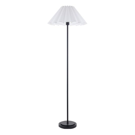 Endon Arlo & Ayla 53cm Floor in Matt Black & Vintage White Cotton