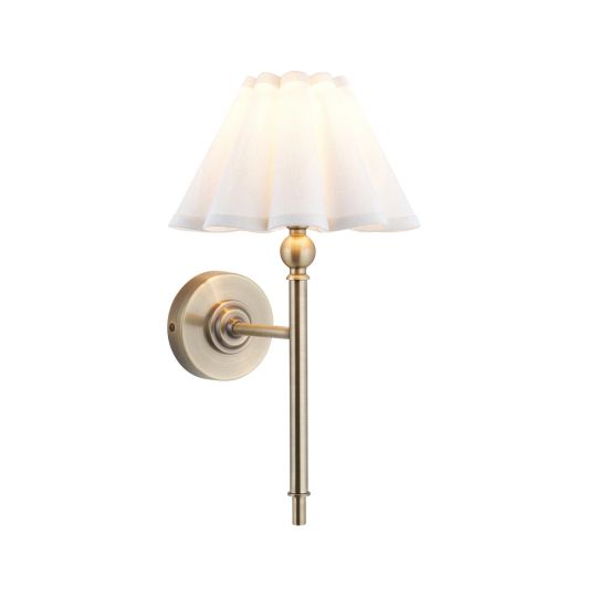 Endon Sylvie Wall in Antique Brass Plate & Vintage White Cotton
