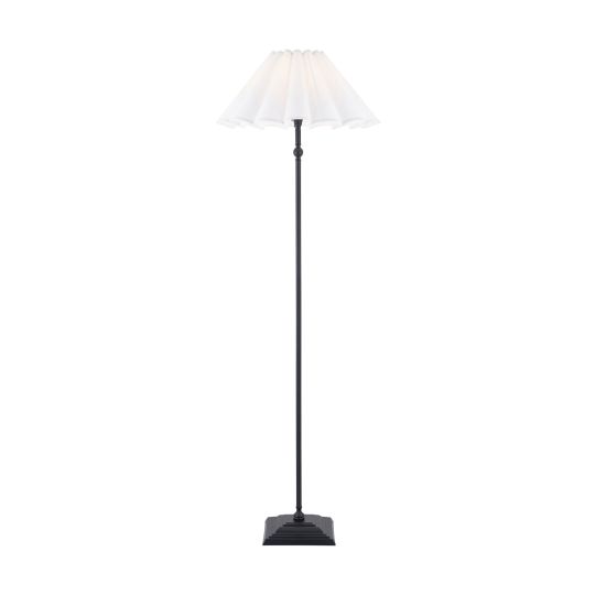 Endon Sylvie Floor in Matt Black & Vintage White Cotton