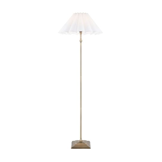 Endon Sylvie Floor in Antique Brass Plate & Vintage White Cotton
