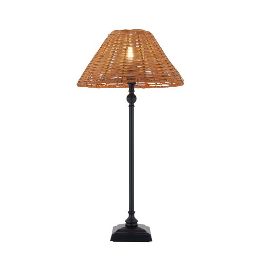 Endon Jericho Table in Matt Black & Dark Rattan