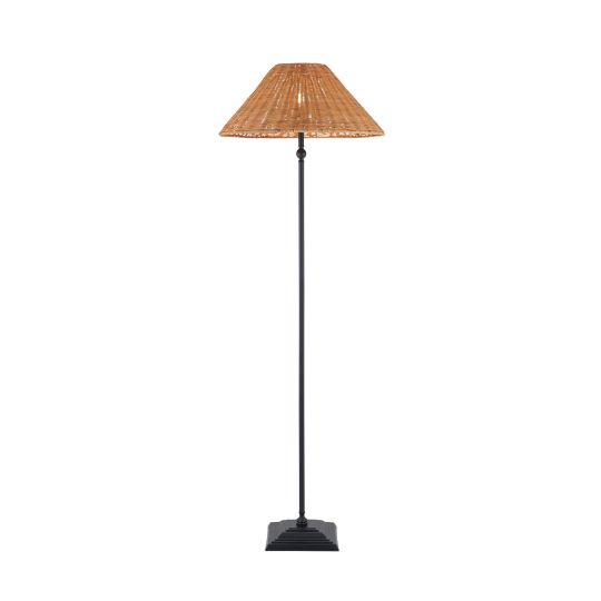 Endon Jericho Floor in Matt Black & Dark Rattan