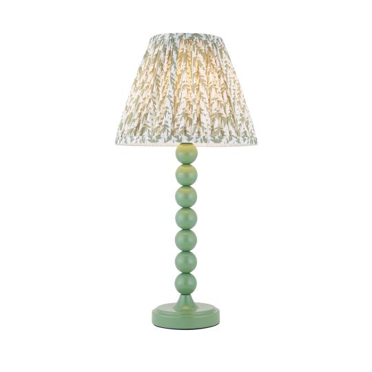 Endon Higgledy & Leaf 25cm Table in Gloss Cotswold Green Paint & Herb Garden Green Fabric