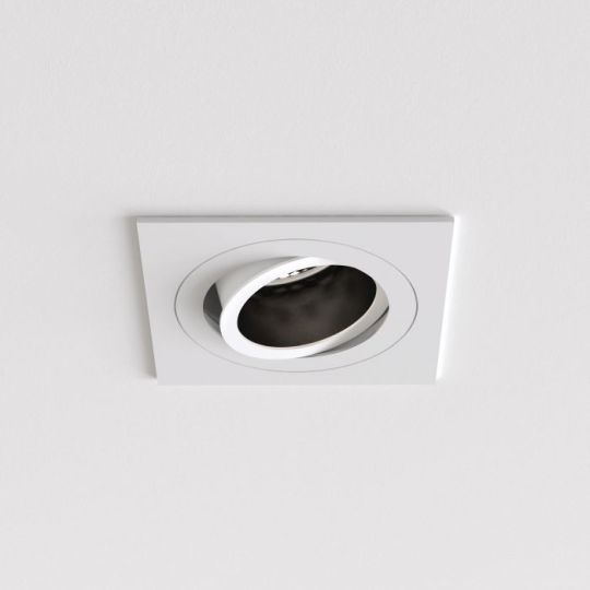 Astro Pinhole Slimline Square Adjustable Fire-Rated Indoor Downlight in Matt White
