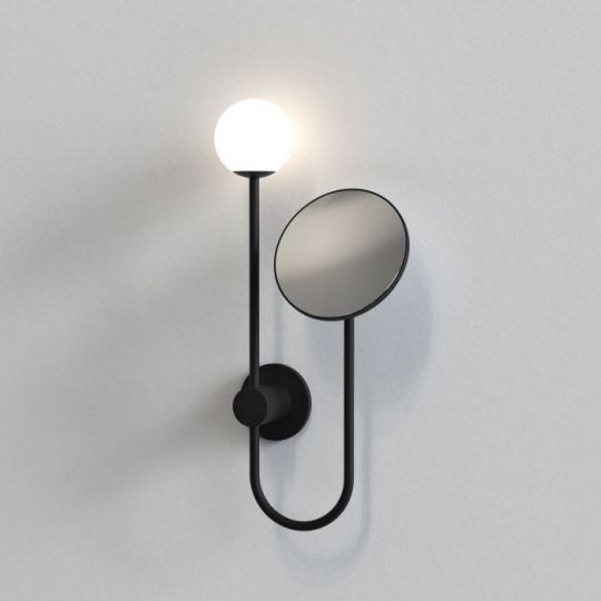 Astro Orb Bathroom Magnifying Mirror in Matt Black