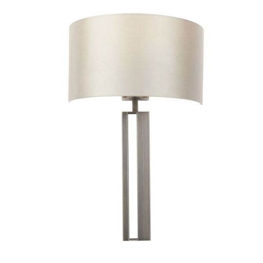 Blackstone Lunarflare 1 lt 140mm x 500mm x 320mm Shade Wall Light Finished In Brushed Bronze Finish & Mink Satin Fabric