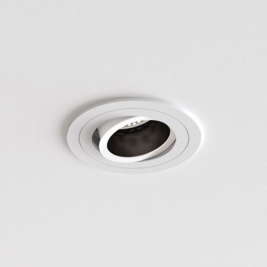 Astro Pinhole Slimline Round Adjustable Fire-Rated Indoor Downlight in Matt White
