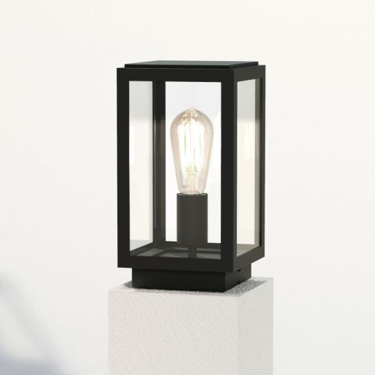 Astro Homefield Pedestal Outdoor Pedestal Light in Textured Black