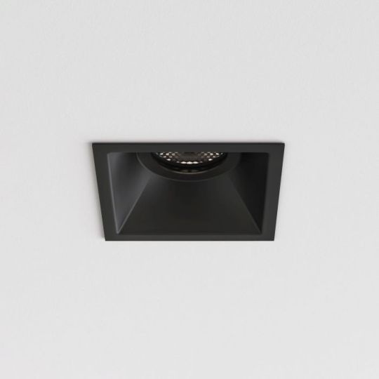 Astro Minima Slimline Square Fixed Fire-Rated IP65 Bathroom Downlight in Matt Black
