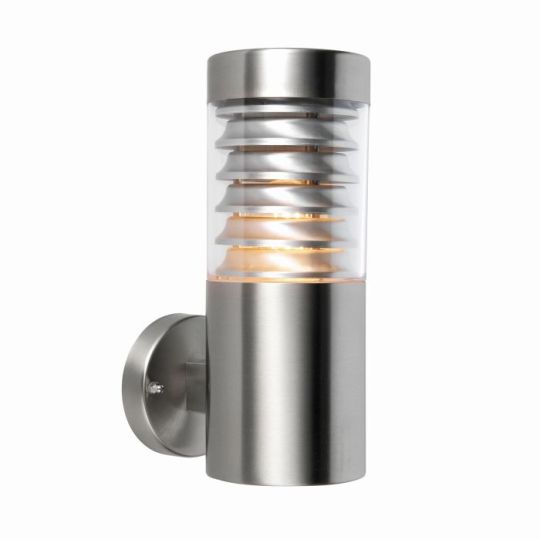 Saxby Equinox Wall Ip44 60W in Marine Grade Brushed Stainless Steel & Clear Pc