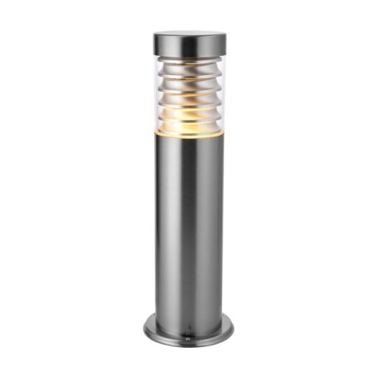 Saxby Equinox Post Ip44 60W in Marine Grade Brushed Stainless Steel & Clear Pc