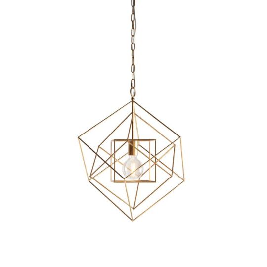 Blackstone Brightenix 1 lt 590-2200mm x 504mm Single Pendant Light Finished In Antique Gold Leaf