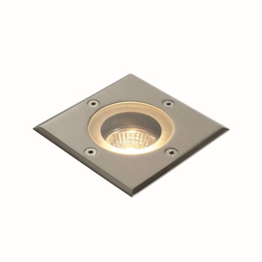 Saxby Pillar Square Marine Grade Ip65 50W in Marine Grade Brushed Stainless Steel & Clear Glass
