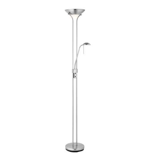 Endon Rome 2lt Floor in Satin Chrome Plate & Opal Glass