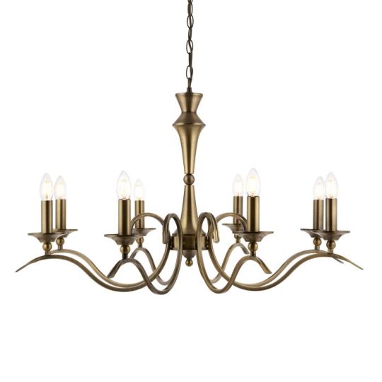 Kora 8 Light Pendant in Antique Brass Plate Finish