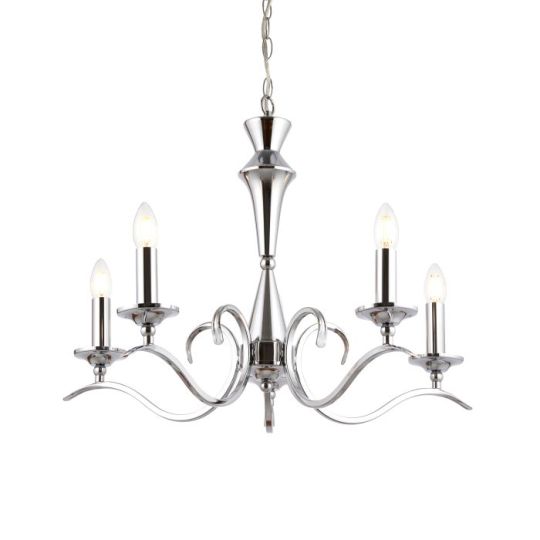 Kora 5 Light Pendant in Chrome Plate Finish