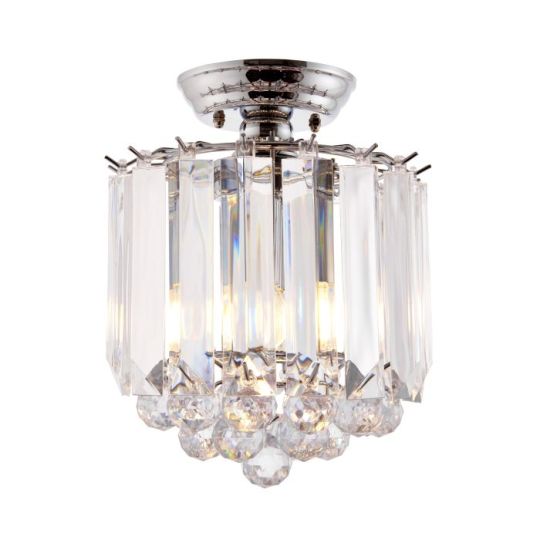 Endon Fargo 2lt Flush in Chrome Plate & Clear Acrylic