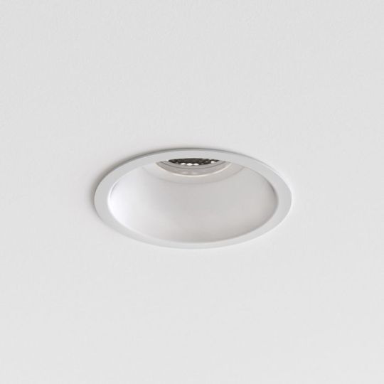 Astro Minima Slimline Round Fixed Fire-Rated IP65 Bathroom Downlight in Matt White
