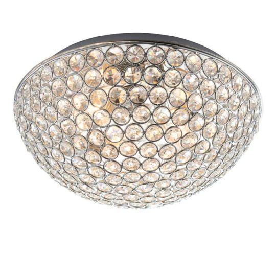 Chryla 3 Light Flush in Chrome Plate Finish & Clear Crystal Shade