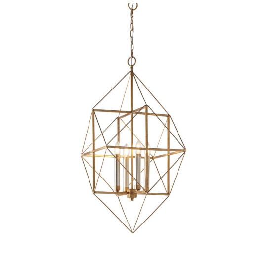 Blackstone Brightenix 4 lt 995-2450mm x 575mm Multi Arm Lamp Pendant Light Finished In Antique Gold & Silver Leaf