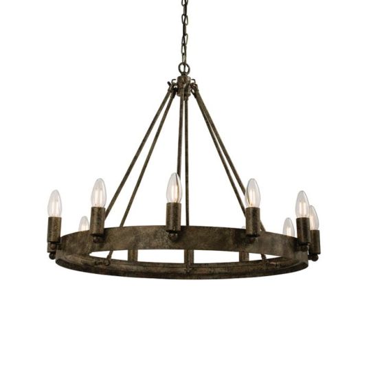 Chevalier 12 Light Pendant in Aged Metal Paint Finish