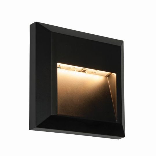 Saxby Severus Square Indirect Ip65 1.1W in Black Abs Plastic & Clear Pc