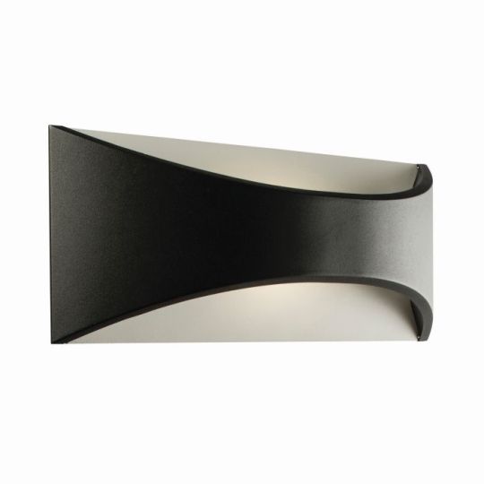 Saxby Vulcan 300Mm 1Lt Wall Ip65 12W in Textured Matt Black Paint & Opal Pc