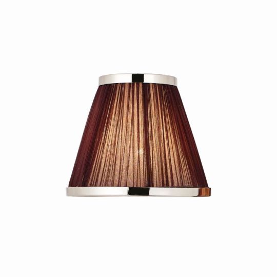 Interiors 1900 Suffolk 1Lt Shade in Chocolate Organza & Polished Nickel Plate