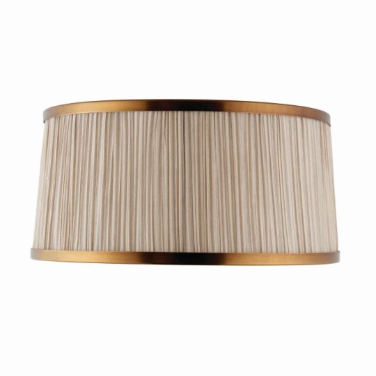 Interiors 1900 Suffolk 1Lt Shade in Beige Fabric & Antique Brass Plate
