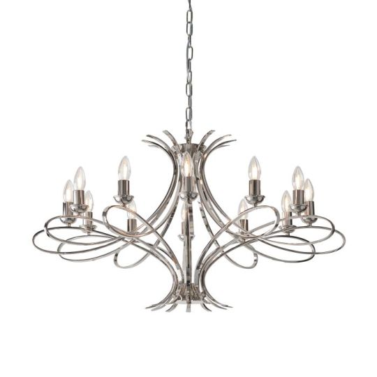 Interiors 1900 Penn Nickel 12Lt Pendant in Polished Nickel Plate