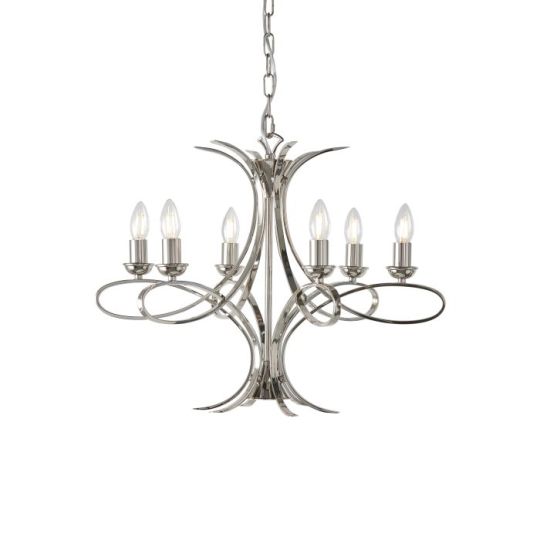 Interiors 1900 Penn Nickel 6Lt Pendant in Polished Nickel Plate