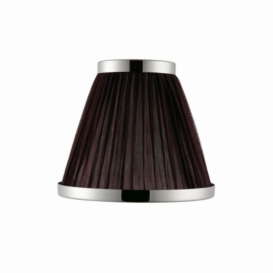 Tiffany Suffolk 1Lt Shade in Chocolate Organza & Polished Nickel Plate